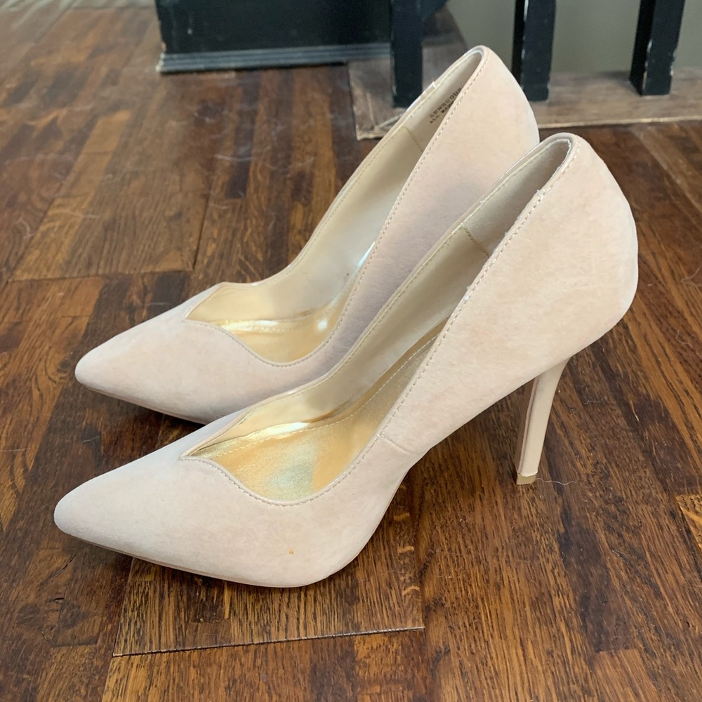 Nude Suede Heels